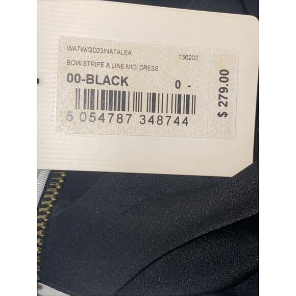 NWT Ted Baker London Natalea Bow Fit & Flare Black White Dress SZ 0 / US 2 - Picture 9 of 13